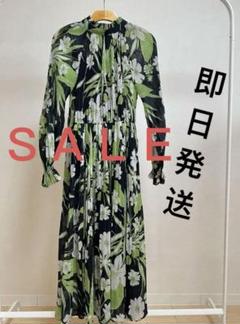 ダブルスタンダードクロージングSov. フラワー柄シフォンプリーツワンピース 人気完売品♪Sov. ソブ シフォンプリーツフラワーワンピース 花