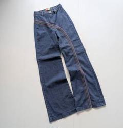 90s USA製　レインボーステッチ　フレアデニム　パンツ Y2K