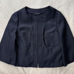 アナイ ノーカラージャケット ネイビー サイズ36