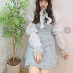 Swankiss 長袖　ワンピース　チュニック　花びら　リボン　コットン
