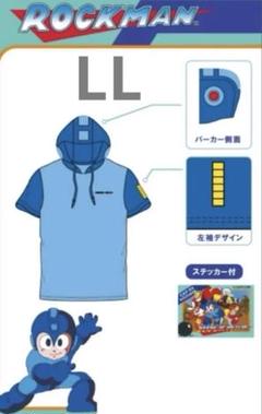 新品タグ付き　ロックマン　半袖 なりきり　 パーカー　ステッカー付　LL