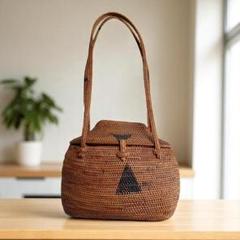 【新品・未使用】バリ島　アタバッグ　中袋付き バリ島 アタバッグ 新品未使用 ショルダーバッグ かごバッグ