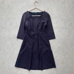 ANAYI　フォーマルワンピース　膝丈　七分袖　フレア　冠婚葬祭　36　Sサイズ
