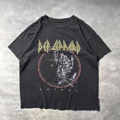 Q24 古着80s復刻Def Leppard バンドTシャツ　黒フェード