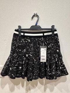 ランバンスポール　スプラッタープリント フレアスカート Lサイズ LANVIN SPORT ロゴプリントフレアスカート（総丈40cm