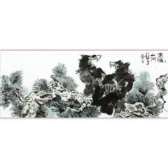 中国の花鳥画 「遠矚山河壯」水墨画 絵画 肉筆画真跡保証