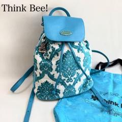 シンクビー　マーガレット　リュック　ゴブラン　黒　ビーズ　ビジュー　花柄　タグ付 Think Beet 花柄リュック・バックパック 美品 シンクビー