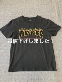 THRASHER フレイムロゴ Tシャツ　Lサイズ 文字刺繍　値引き交渉OK‼️