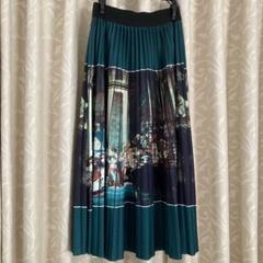 絵画柄　戴冠式プリントスカート　フリーサイズ　used レア品