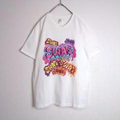 Tシャツ (L) 板野友美 ライブツアー SWAG プリントデザイン 白系 古着