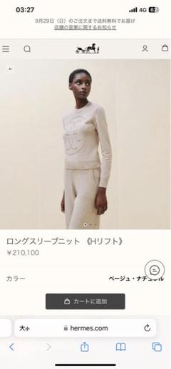 試着のみHERMESエルメスレトル・エケストルモチーフカシミヤ100