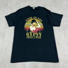 セクシー　ジプシー　金髪美女　トップス　半袖　Tシャツ　古着　ブラック　黒　M