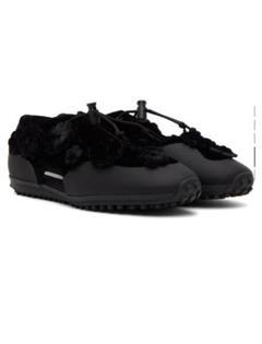 Cecilie BahnsenSARA SNEAKERS ネイビー×黒 39 ALINA | SNEAKER EMBROIDERED SATIN BLACK