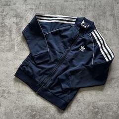 adidasオリジナル トラックジャケット　120 トレフォイル　ネイビー　子供