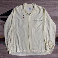 50s 60s レーヨンシャツ レーヨンギャバ 開襟シャツ 16ハーフ
