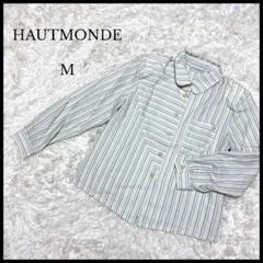 美品【HAUTMONDE】オートモンド ストライプ長袖シャツ M レディース