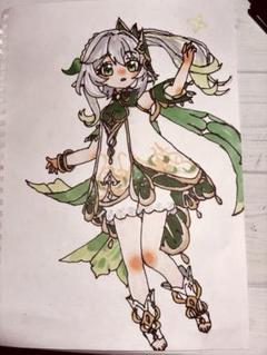 原神 ナヒーダ 手描きイラスト ファンアート