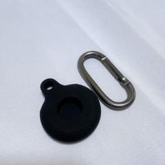 AirTag ケース 1個 アップル エアタグ 用 保護カバー キーホルダー 黒