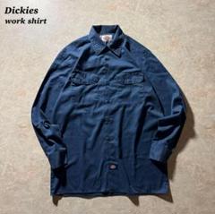 Dickies work shirtフェードネイビー古着CBOY当時物ゴープコア