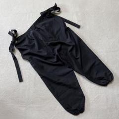 カシュクールパンツ ブラック ひも付き ストレッチ ウエストゴム L