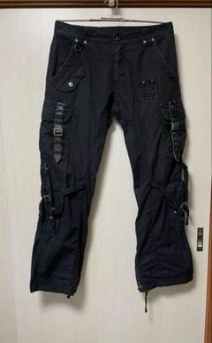 ピーピーエフエム　PPFM サスペンダー付デニムカーゴパンツ　M 中古・古着通販】PPFM (ピーピーエフエム) ジップデザインデニム