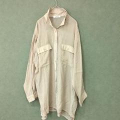 【超美品✨】greamグリーム長袖ロングシャツカジュアル透け感オーバーサイズ