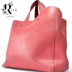 【鑑定済】フルラ レザー 本革 ミニトートバッグ 手提げ かばん コーラルピンク