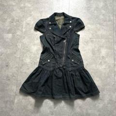 BURBURRY BLUELABEL デニムワンピースWライダースロゴパフ BURBURRY BLUELABEL デニムワンピースWライダースロゴパフ