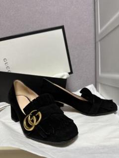 美品　GUCCI ヒール5cm スエード ローファー サイズ37 GUCCI Horsebit Loafers US6.5 Brown suede leather 100 0255