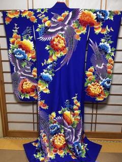 人気アイテムランキング(新品)  色打掛引き振袖 青と紫 花柄 鳥模様 - メルカリ 着物・浴衣