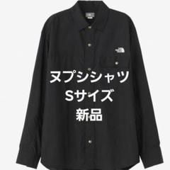美品『ザノースフェイス』ヌプシシャツ ナイロン ブラック 刺繍ロゴ XL THE NORTH FACE S/S NUPTSE SHIRT / ザ・ノース・フェイス