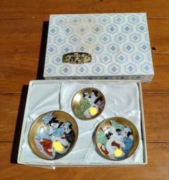 九谷焼 春画 金彩 浮世絵絵柄の盃セット 昭和アンティーク 九谷焼 春画 金彩 浮世絵絵柄の盃セット 昭和アンティーク