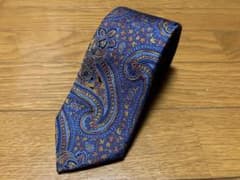 ターンブル & アッサーネクタイペイズリーブルーオレンジ新品未使用