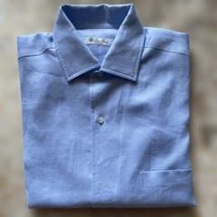 Loro Piana 半袖リネンシャツ S ライトブルー - メルカリ