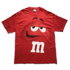M&M エムアンドエム Ｔシャツ XL レッド 赤 90s 古着 プリントアニメ