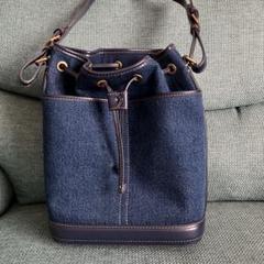 ZARA ザラデニムギャザードローストリング マキシバック