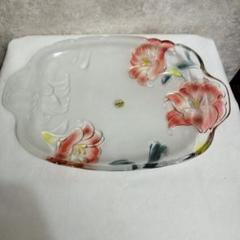 【未使用】SOGAガラス花柄大皿 （エコメルカリ便限定）