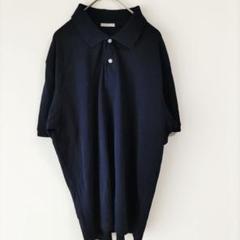 〈ジーユー〉半袖ポロシャツ　紺　メンズ　定番　シンプル　L
