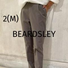 ✨美品✨ビアズリー 綿タック スリムパンツ グレー M ストレッチ