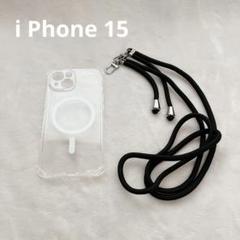 ♪ i Phone 15 クリアケース ストラップ付き MagSafe