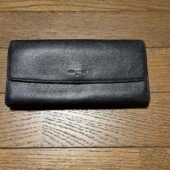 コムサデモード サック 黒 レザー 長財布 スナップボタン式