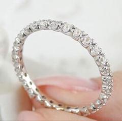 天然ホワイトサファイア フルエタニティリング 約0.50ct