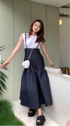 【試着のみ】BIRTHDAY BASH サスペンダースカートSサイズ SUSPENDER FLARE SKIRT - BIRTHDAY BASH