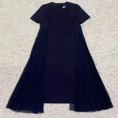 極美品　maison margiela プリーツ切り替えワンピース　ブラック38