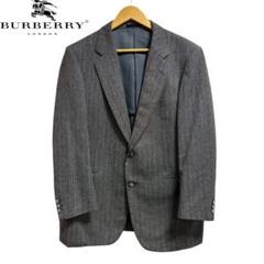 Burberry ダークグレー ストライプ テーラードジャケット 2025年最新】BURBERRY 柄：ストライプ テーラードジャケットの