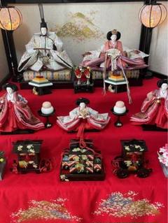 ひな人形フルセット。裂地西陣織 賀美雛 ひな人形フルセット。裂地西陣織 賀美雛