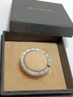 美品　ブルガリ　シルバーリング 専用ボックス付き　キーリング　チャーム　ロゴ 楽天市場】ブルガリ BVLGARI キーリング シルバーxネイビー