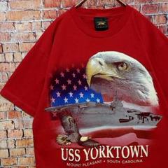 Prairie Mountain　鷲　半袖Tシャツ　レッド　コットン100%　S