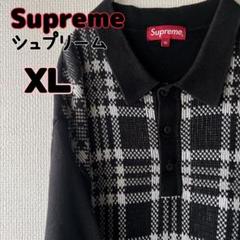 古着　美品　[supreme]半袖襟付きニット　XL 古着美品[supreme]半袖襟付きニットXL