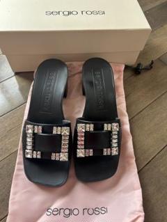 Sergio Rossi  ミュールサンダル(黒) 美品　箱付き サンダル ブラック フラット: 25mm, sr Twenty Buckle - Sandals